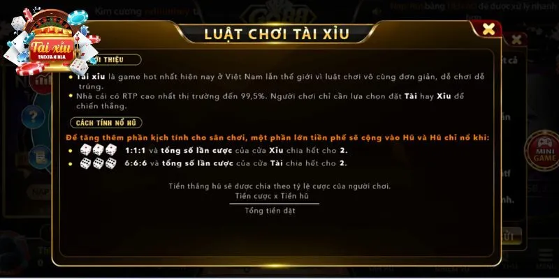 Hãy ghi nhớ quy tắc chơi Tài xỉu Go88 cơ bản